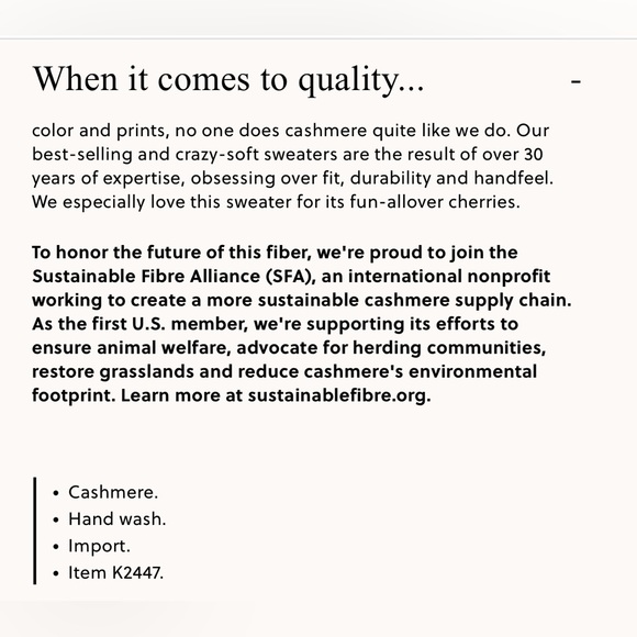 J.Crew cashmere cherry sweater: Medium Camel color with pink cherry 🍒 details. - Picture 7 of 8